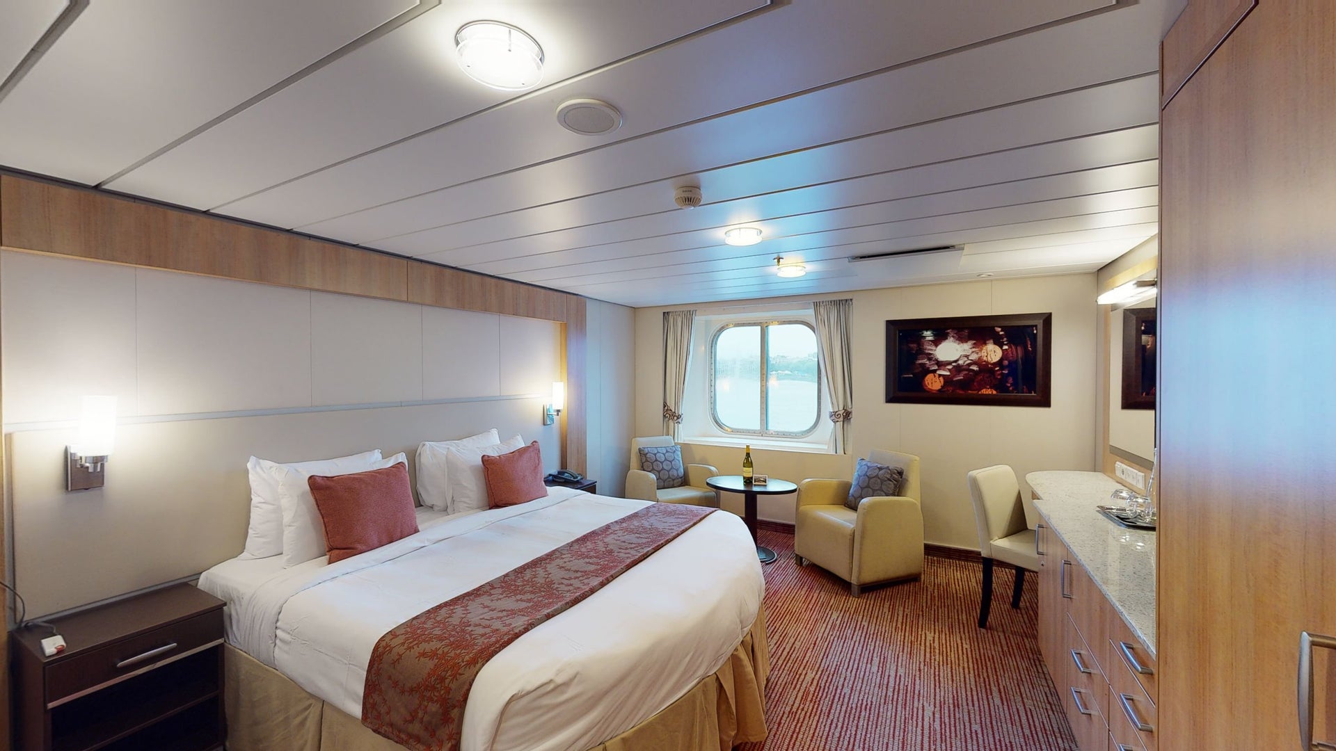 Oceanview Stateroom Accessible Virtual Tour Created by Nuvo360